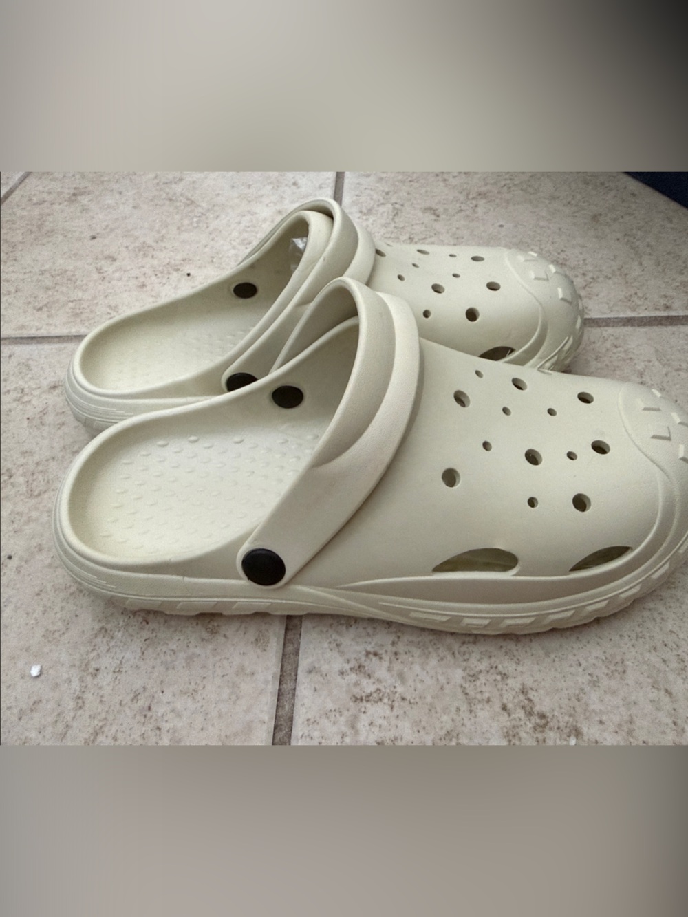 Beige croc style shoes
